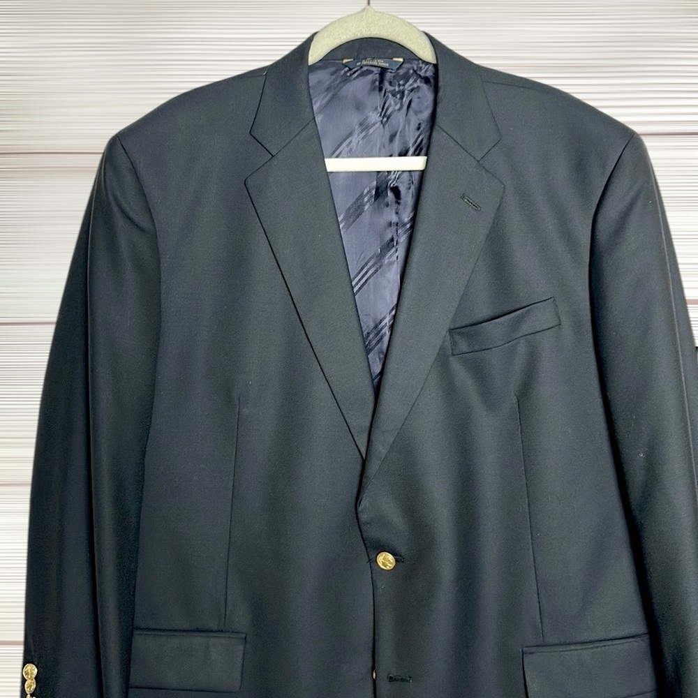 Brooks Brothers 1818 Loro Piana Blazer Navy Blue Signature Gold Button 48R USA - Picture 5 of 16